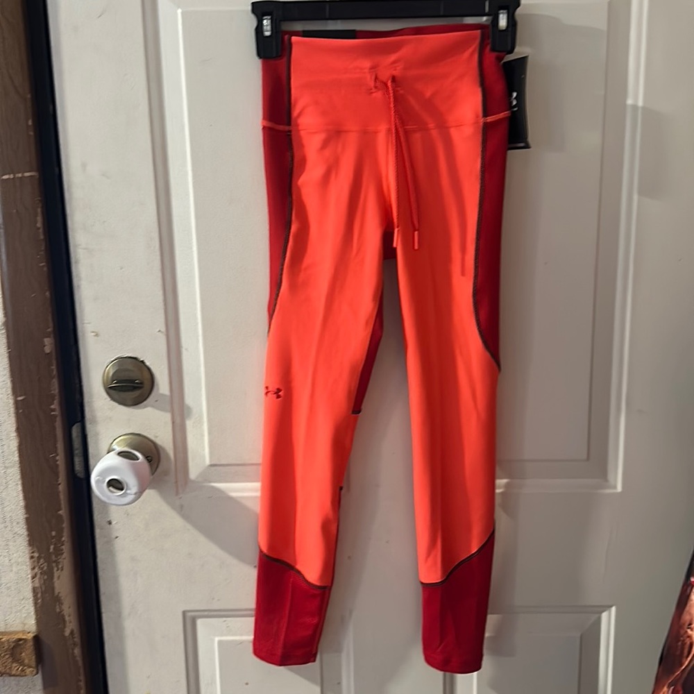 Under Armour HeatGear Armour High-rise 7/8 Leggings: BETA/RED: NWT: XS